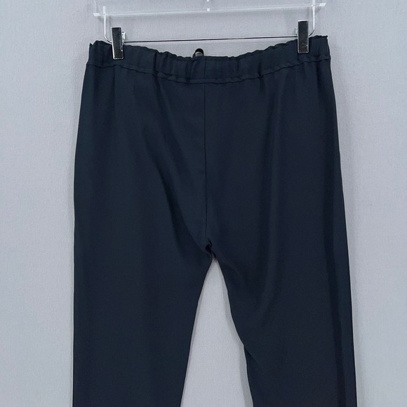 NILI LOTAN Silk Jogger Pants Womens 2 Dark Navy Tapered Pull On Track Drawstring - Picture 7 of 16